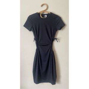 NWT H&M Black Fitted Bodycon Mid Cutout Mini Dress
